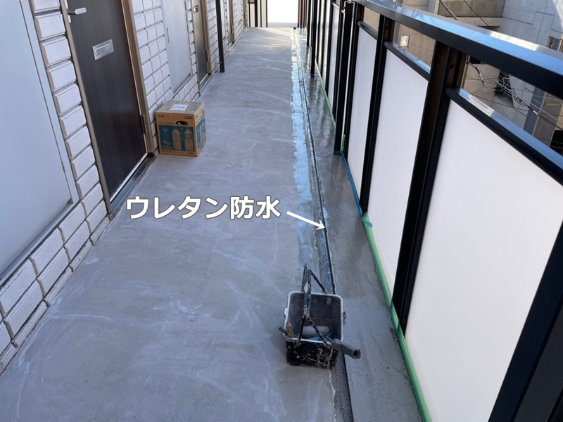 東京都品川区長尺シート張り替え工事　ウレタン防水